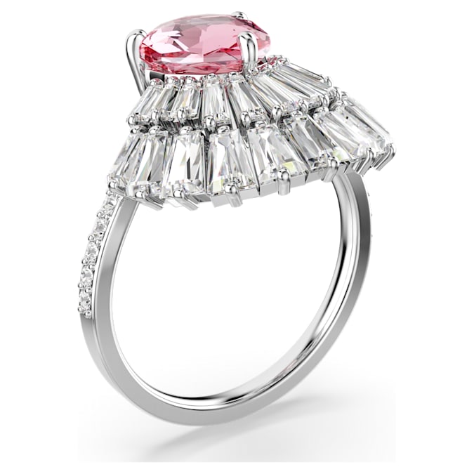 Idyllia cocktail ring Mixed cuts, Shell, Pink, Rhodium plated - Shukha Online Store