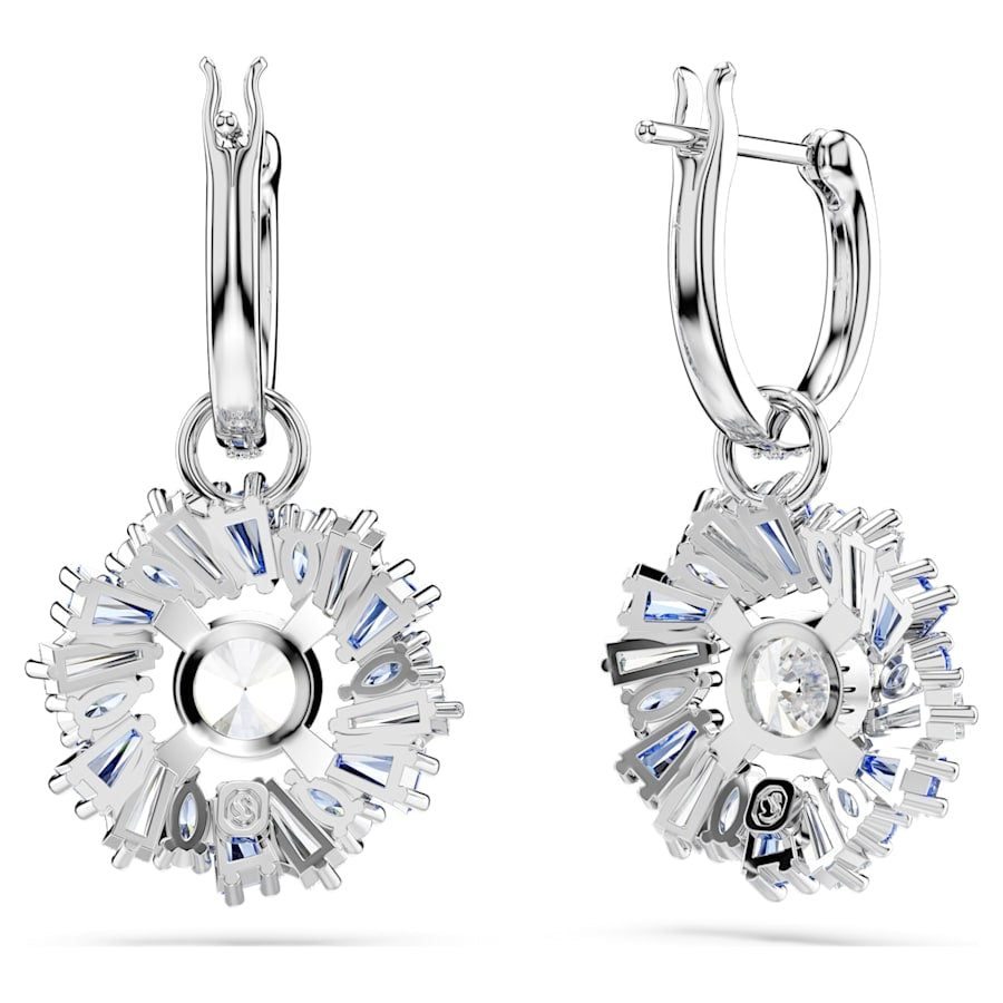 Idyllia drop earrings Flower, Blue, Rhodium plated - Shukha Online Store