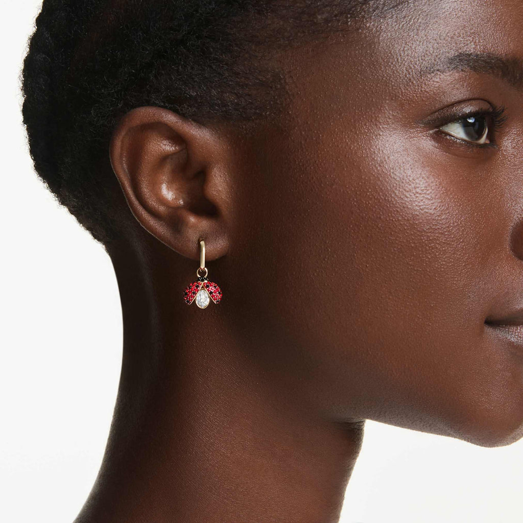 Idyllia drop earrings Set (3), Ladybug, Clover, Strawberry ...