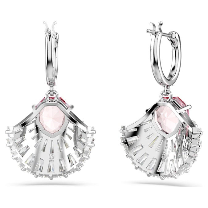 Idyllia drop earrings Shell, Pink, Rhodium plated - Shukha Online Store