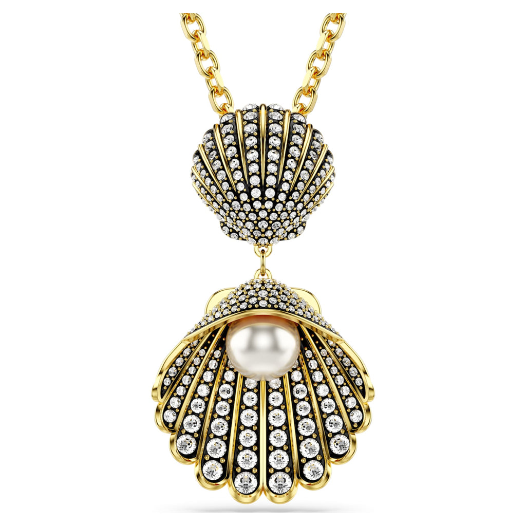 Idyllia necklace Mixed cuts, Shell, White, Gold-tone plated - Shukha Online Store