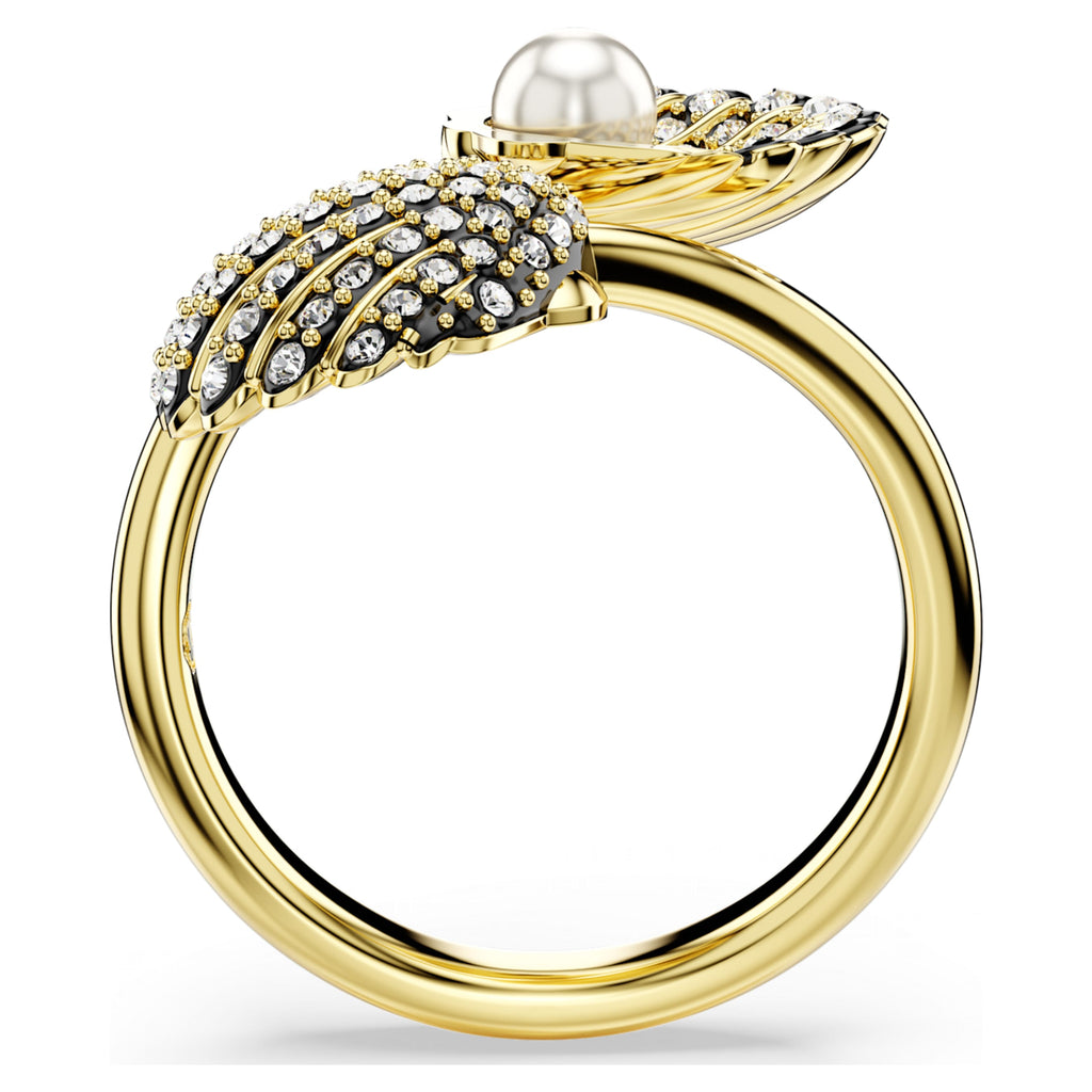 Idyllia open ring Crystal pearl, Shell, White, Gold-tone plated - Shukha Online Store