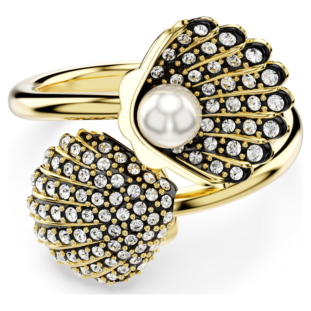 Idyllia open ring Crystal pearl, Shell, White, Gold-tone plated - Shukha Online Store