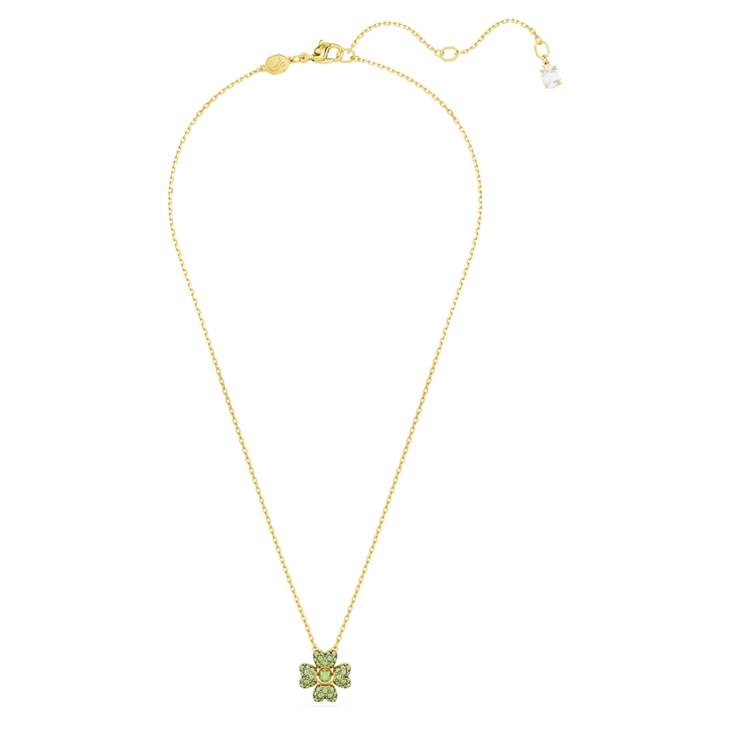 Idyllia pendant Clover, Green, Gold-tone plated - Shukha Online Store