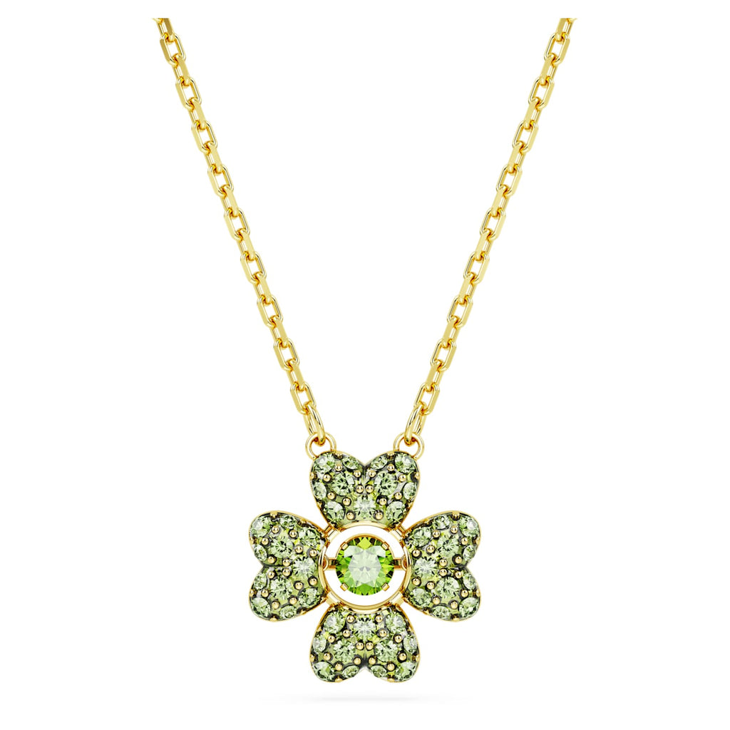 Idyllia pendant Clover, Green, Gold-tone plated - Shukha Online Store