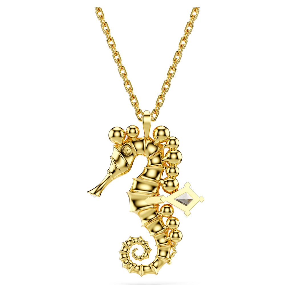 Idyllia pendant Crystal pearls, Seahorse, White, Gold-tone plated - Shukha Online Store