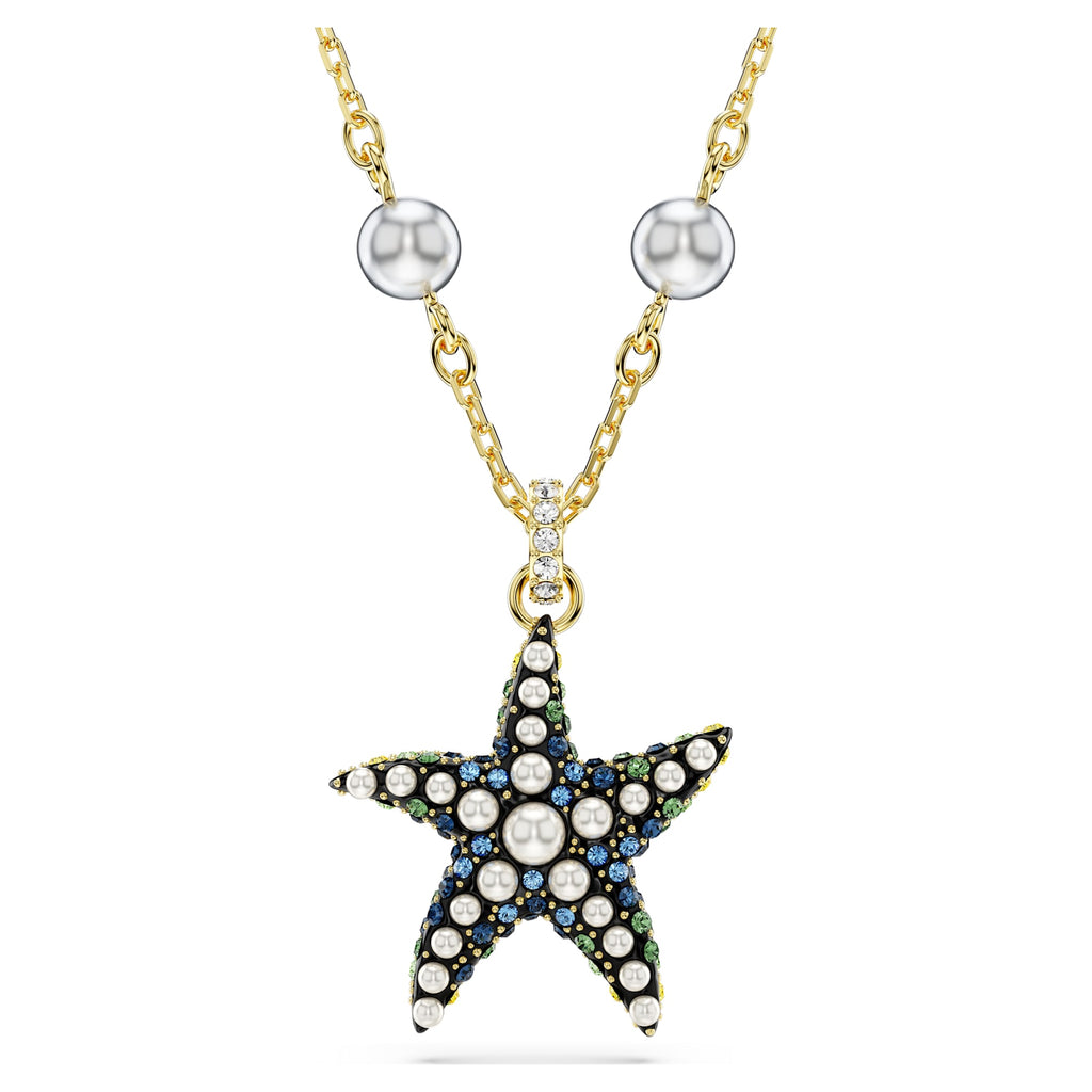Idyllia pendant Crystal pearls, Starfish, Multicolored, Gold-tone plated - Shukha Online Store