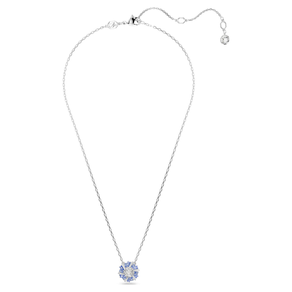 Idyllia pendant Flower, Blue, Rhodium plated - Shukha Online Store