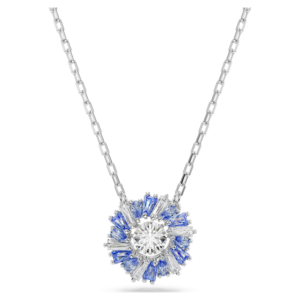 Idyllia pendant Flower, Blue, Rhodium plated - Shukha Online Store