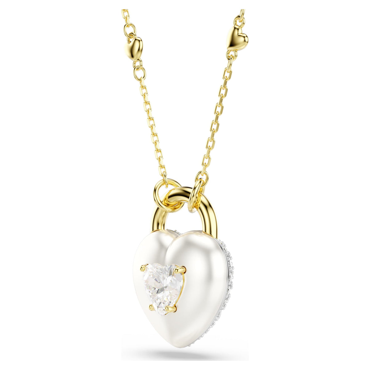 Idyllia pendant Mixed cuts, Heart, White, Gold-tone plated | Shukha ...