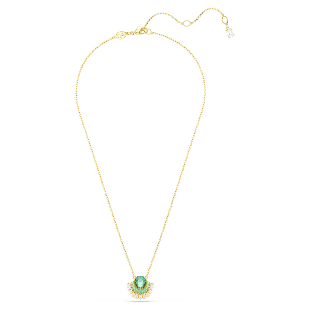 Idyllia pendant Mixed cuts, Shell, Green, Gold-tone plated