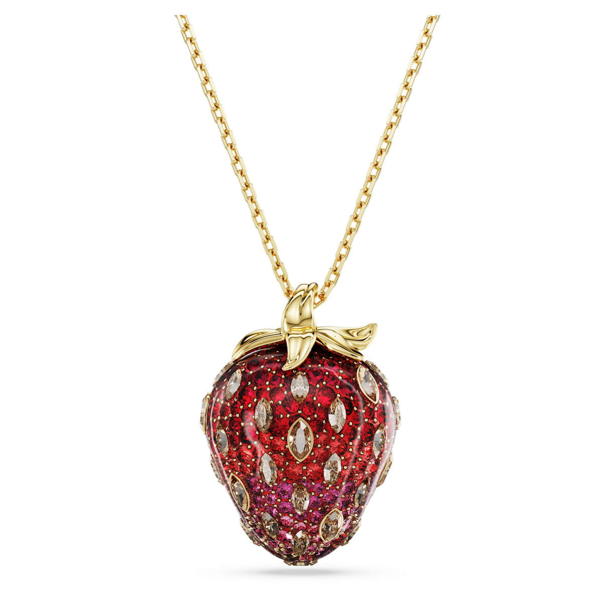Idyllia pendant Mixed cuts, Strawberry, Red, Gold-tone plated | Shukha ...