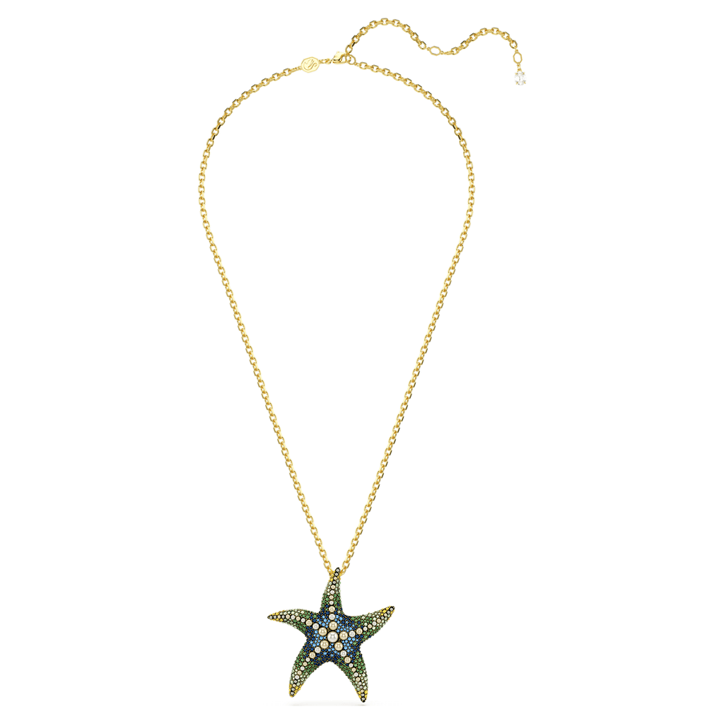 Idyllia pendant and brooch Crystal pearls, Starfish, Multicolored, Gold-tone plated - Shukha Online Store