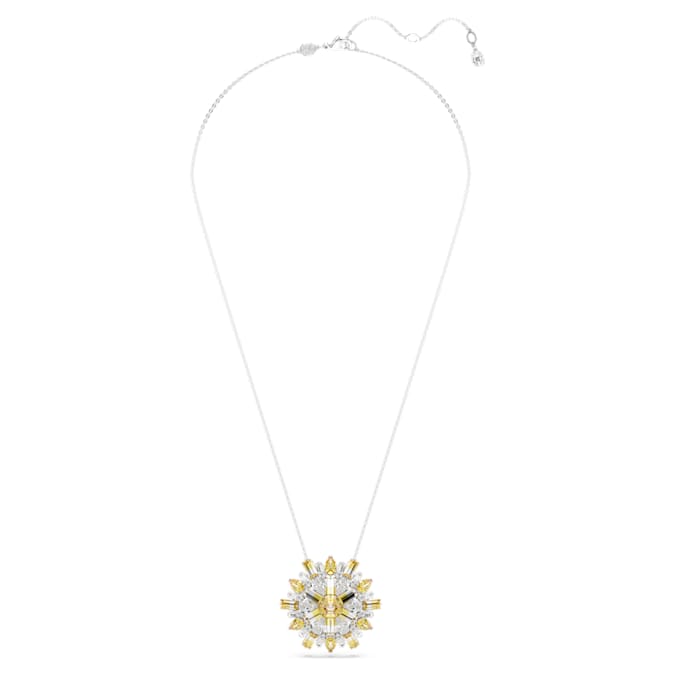 Idyllia pendant and brooch Flower, Long, Yellow, Rhodium plated - Shukha Online Store