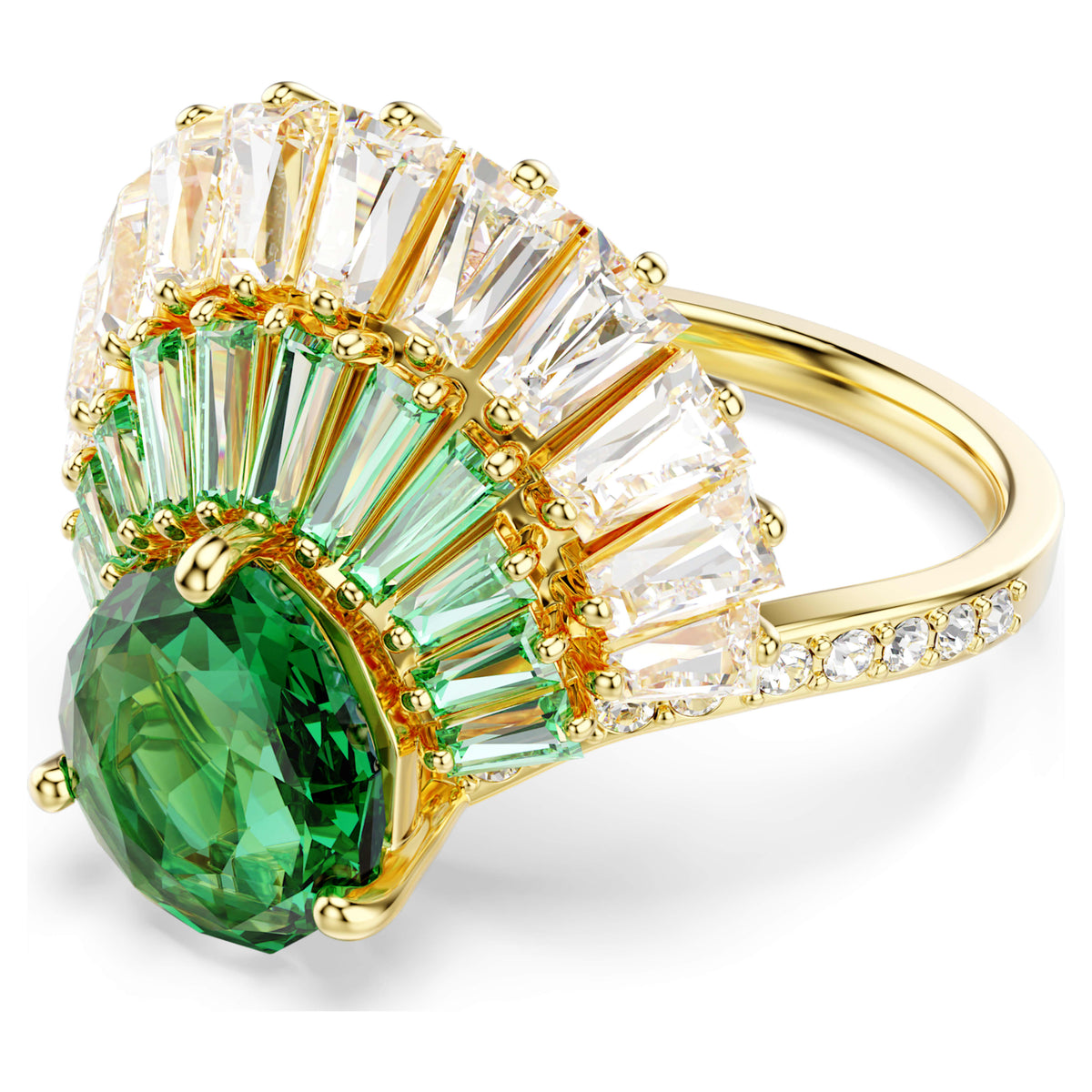 Idyllia ring Mixed cuts, Shell, Green, Gold-tone plated | Shukha Online ...