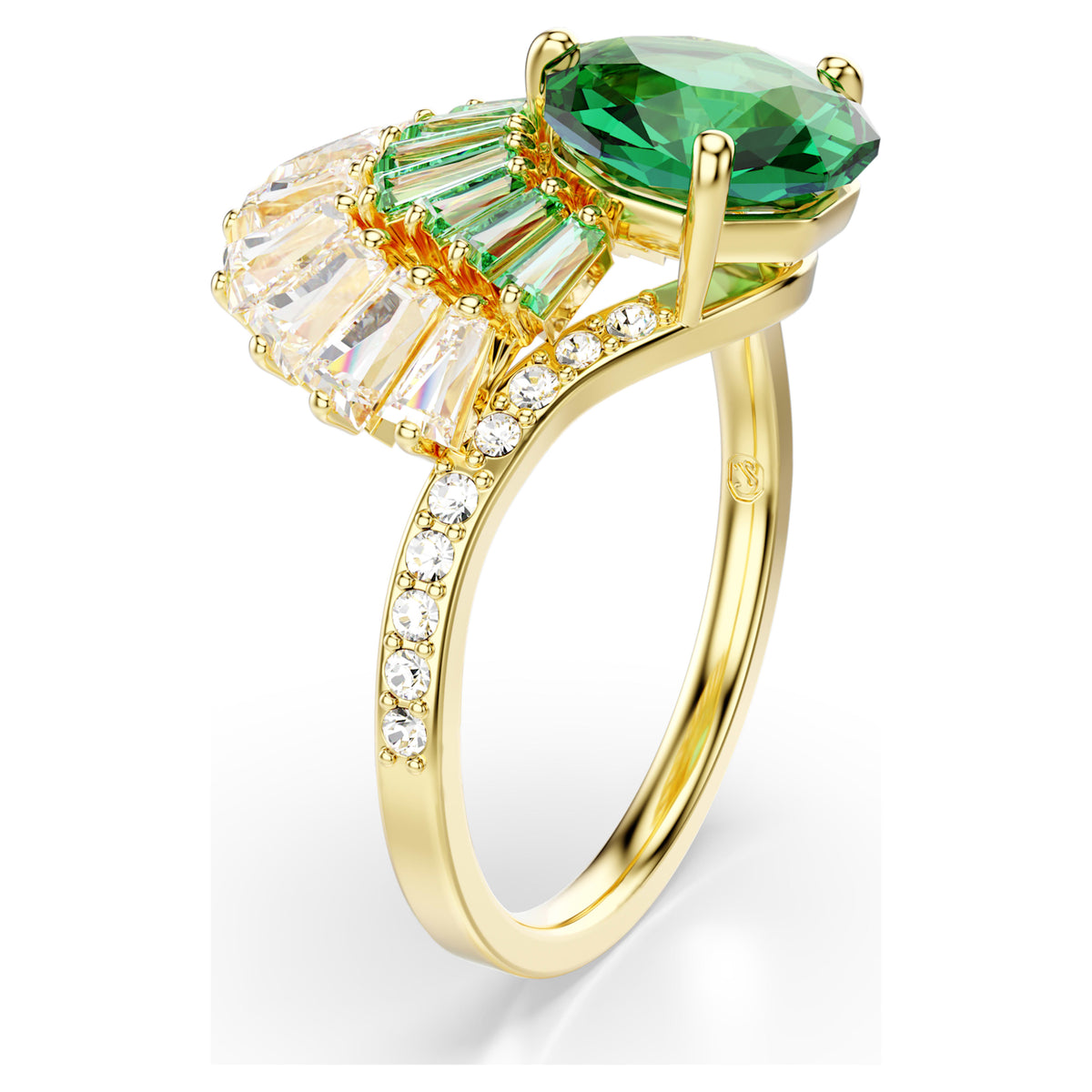 Idyllia ring Mixed cuts, Shell, Green, Gold-tone plated | Shukha Online ...