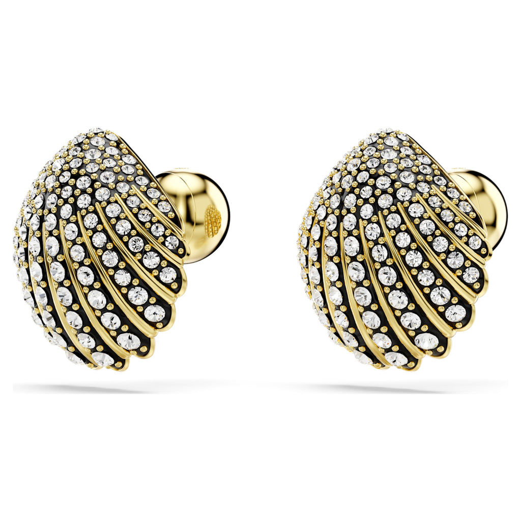Idyllia stud earrings Shell, White, Gold-tone plated - Shukha Online Store