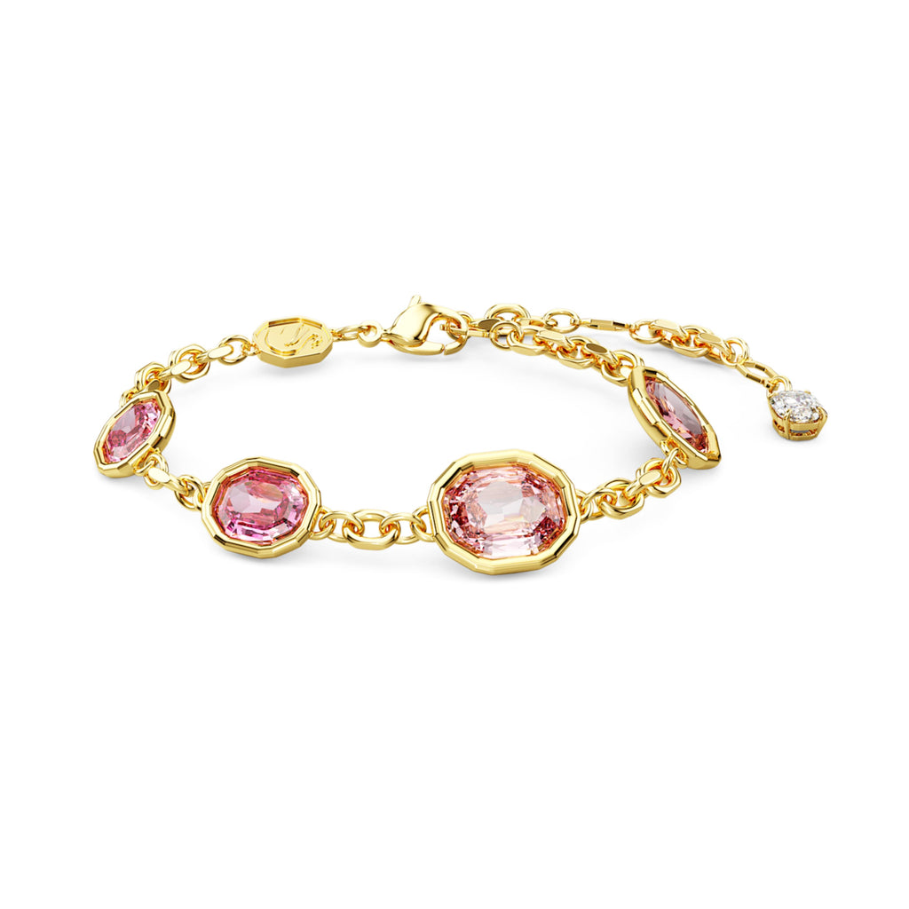 Imber bracelet Octagon cut, Pink, Gold-tone plated - Shukha Online Store