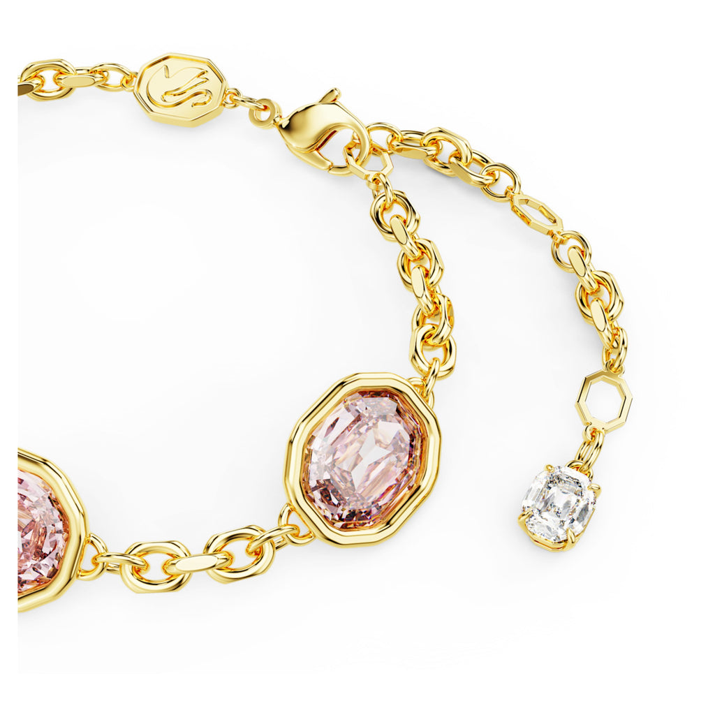 Imber bracelet Octagon cut, Pink, Gold-tone plated - Shukha Online Store