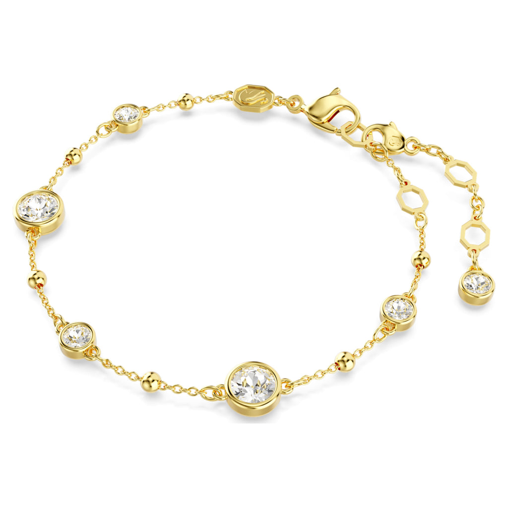 Imber bracelet Round cut, White, Gold-tone plated - Shukha Online Store