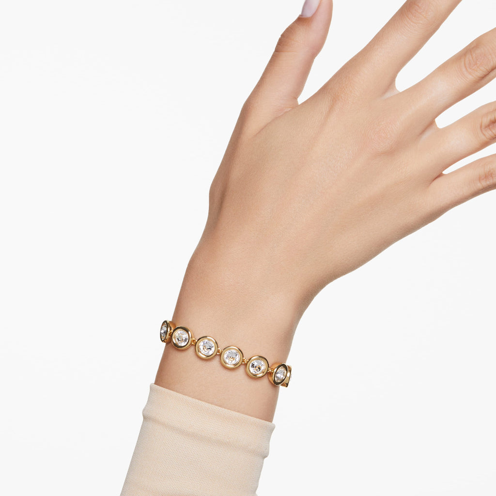 Imber bracelet Round cut, White, Gold-tone plated - Shukha Online Store