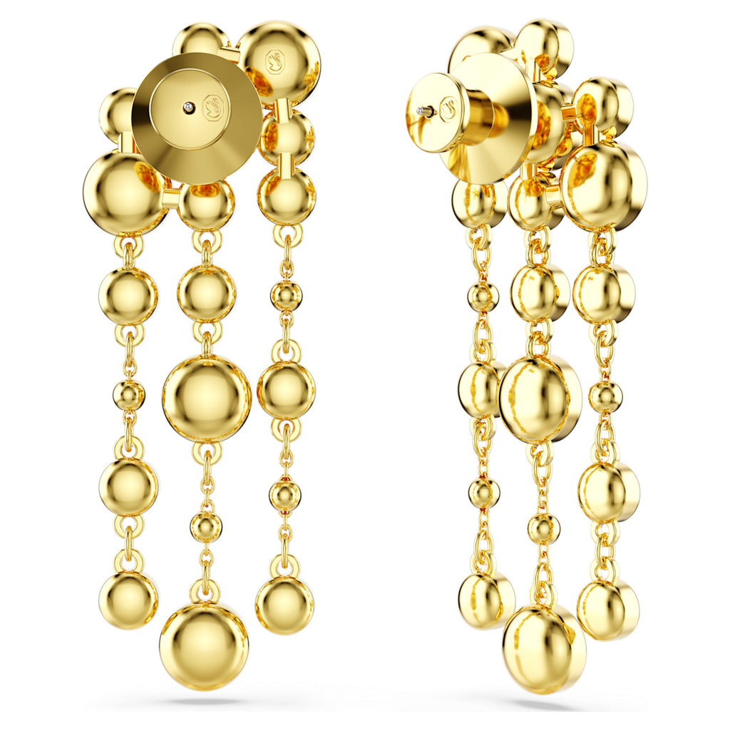 Imber drop earrings Round cut, Chandelier, White, Gold-tone plated - Shukha Online Store