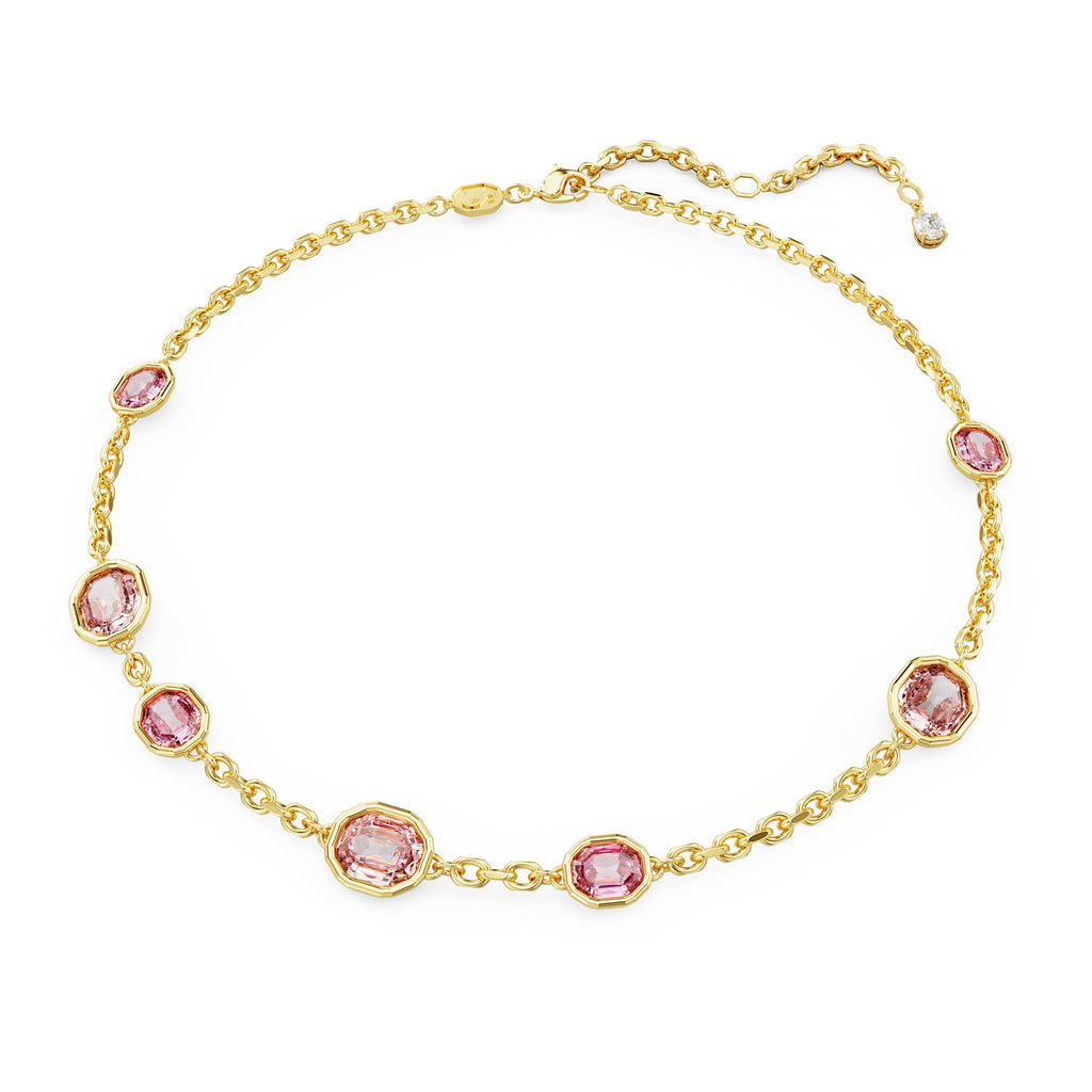 Imber necklace Octagon cut, Pink, Gold-tone plated - Shukha Online Store