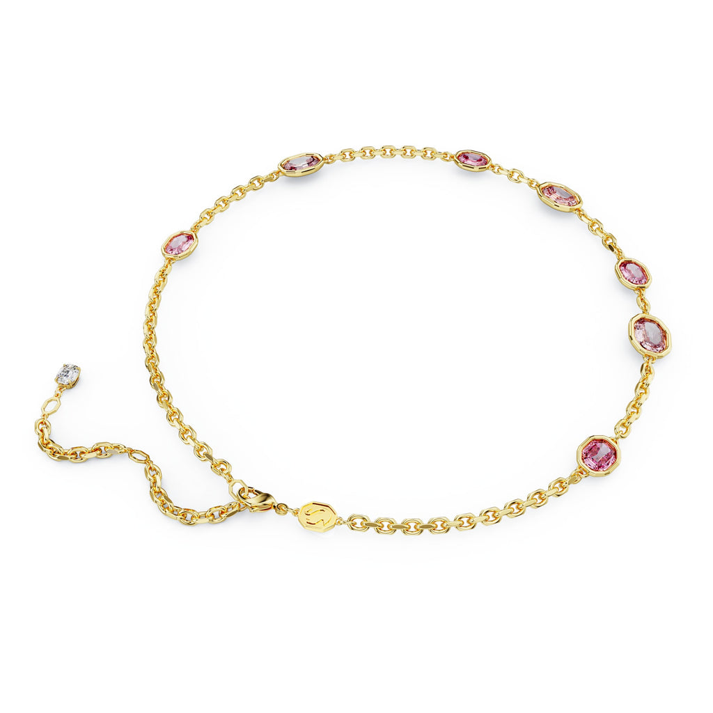 Imber necklace Octagon cut, Pink, Gold-tone plated - Shukha Online Store