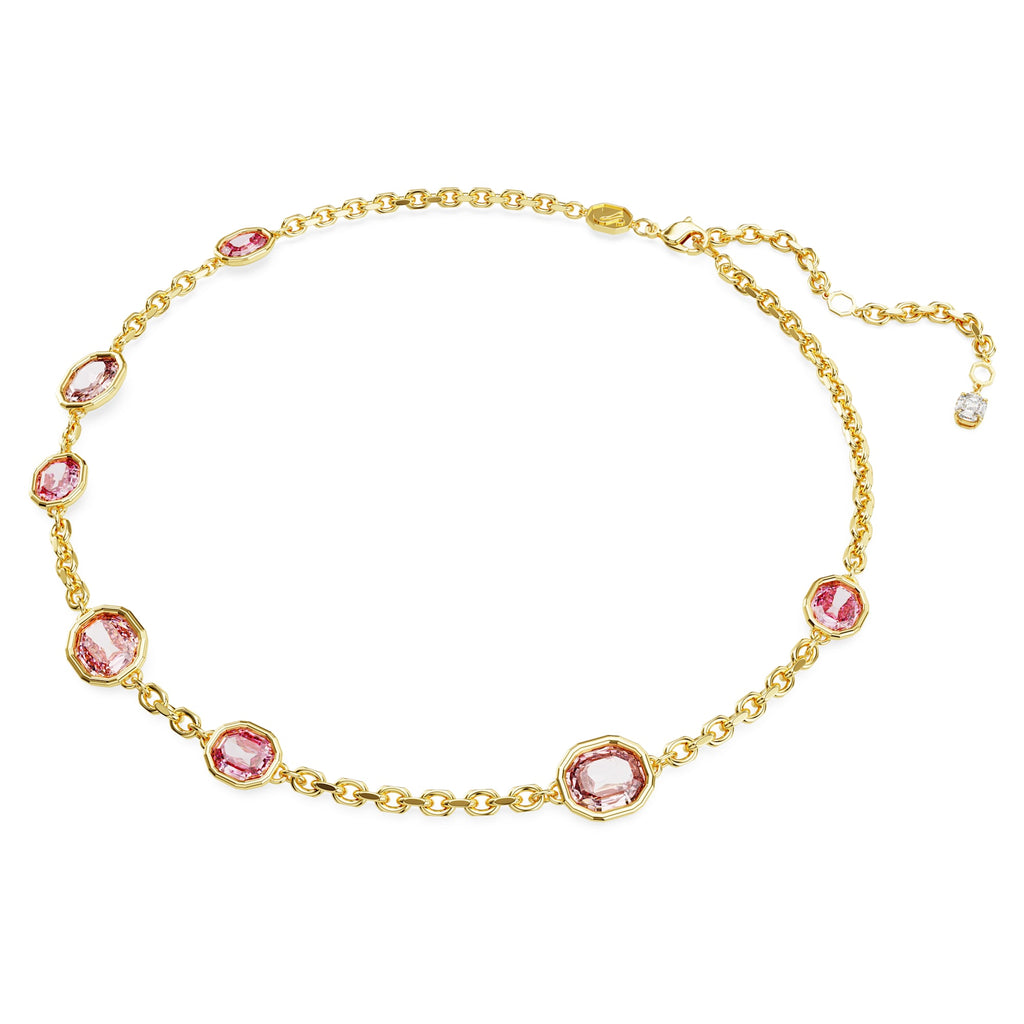 Imber necklace Octagon cut, Pink, Gold-tone plated - Shukha Online Store