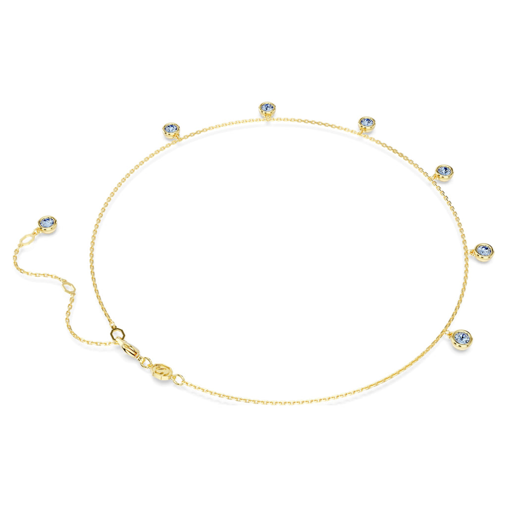 Imber necklace Round cut, Light blue, Gold-tone plated - Shukha Online Store