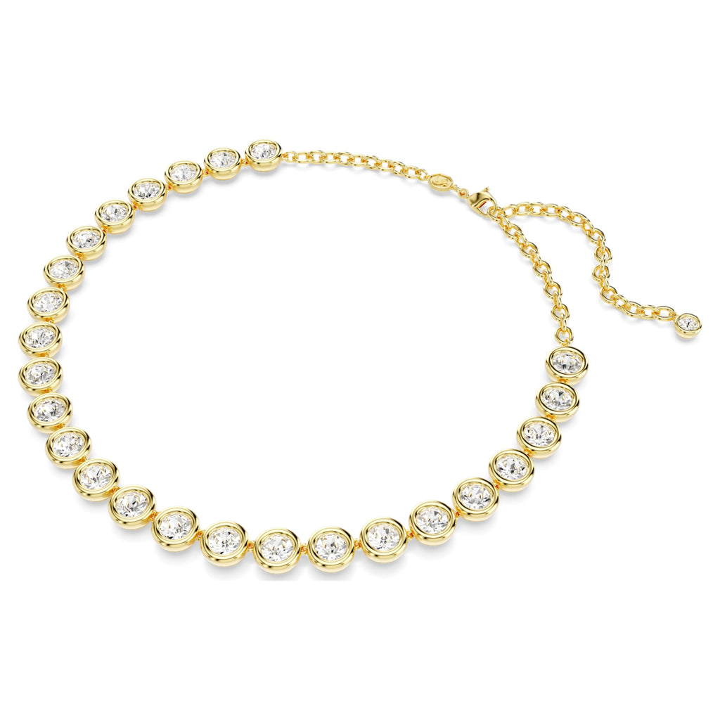 Imber necklace Round cut, White, Gold-tone plated - Shukha Online Store