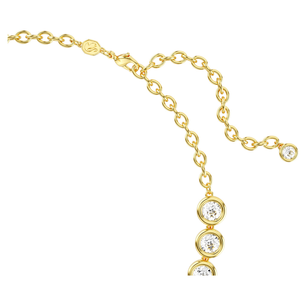 Imber necklace Round cut, White, Gold-tone plated - Shukha Online Store