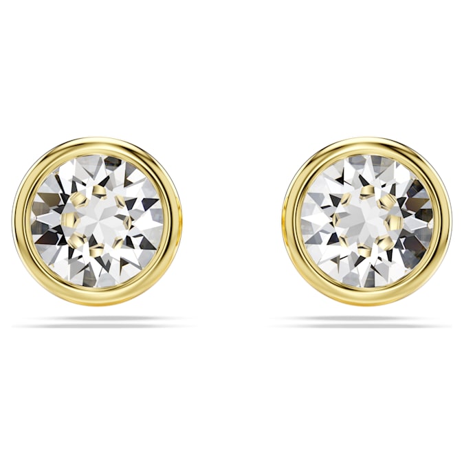 Imber stud earrings Round cut, White, Gold-tone plated - Shukha Online Store