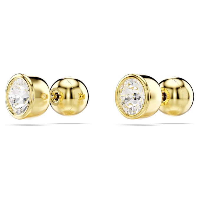 Imber stud earrings Round cut, White, Gold-tone plated - Shukha Online Store