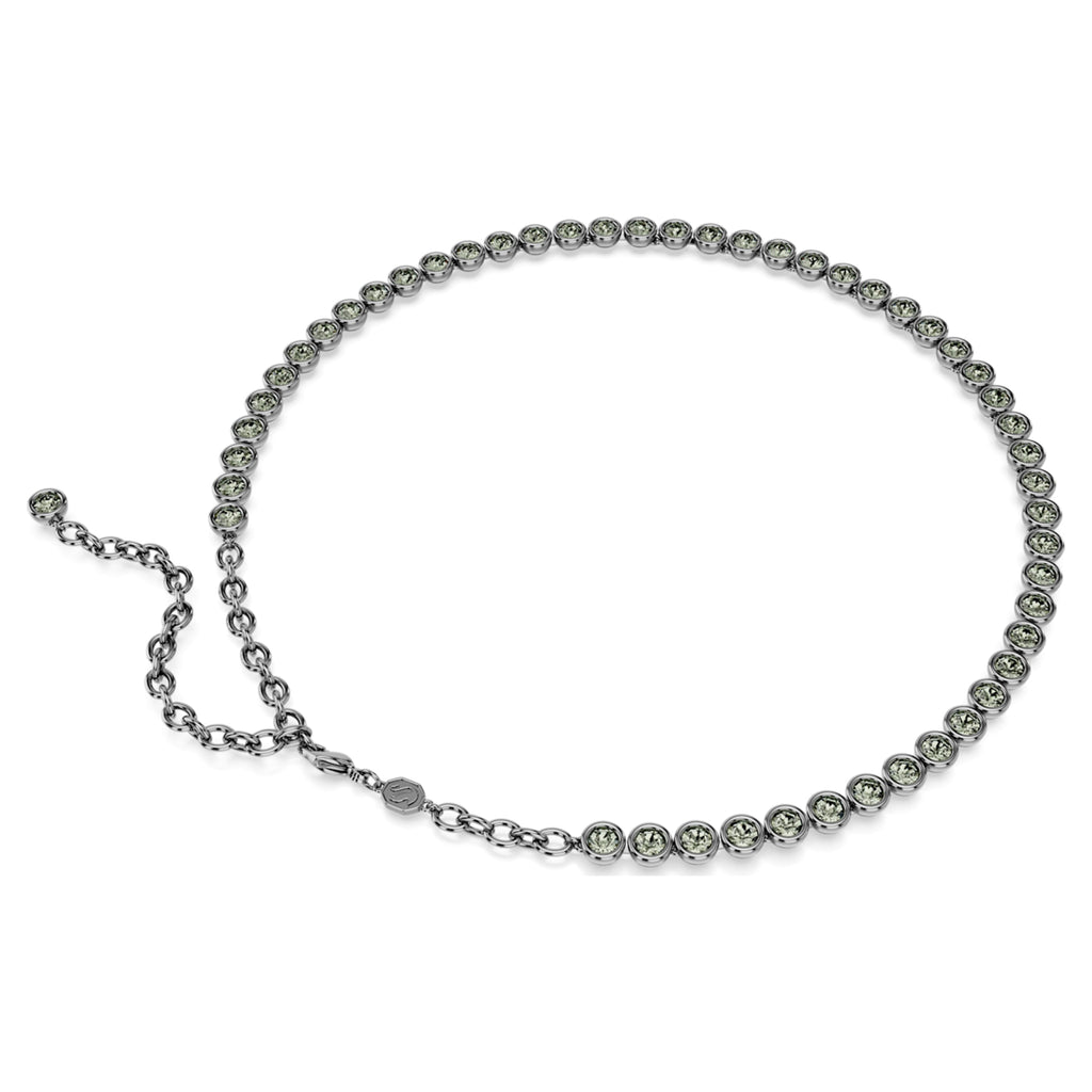 Imber Tennis necklace Round cut, Gray, Ruthenium plated - Shukha Online Store