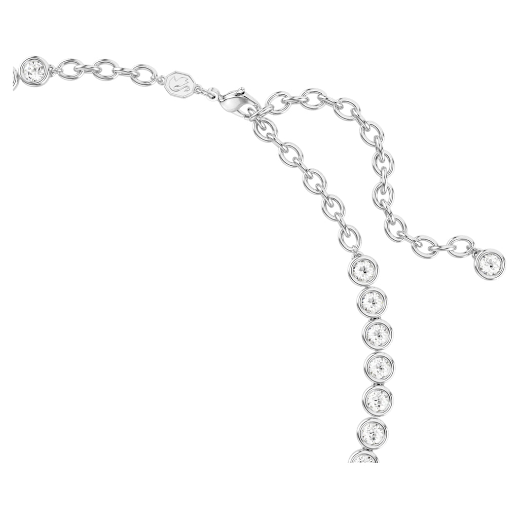 Imber Tennis necklace Round cut, White, Rhodium plated - Shukha Online Store