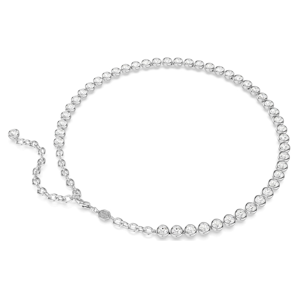 Imber Tennis necklace Round cut, White, Rhodium plated - Shukha Online Store