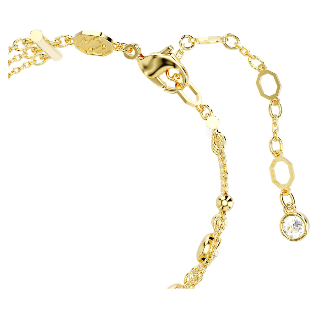 Imber wide bracelet Round cut, White, Gold-tone plated - Shukha Online Store