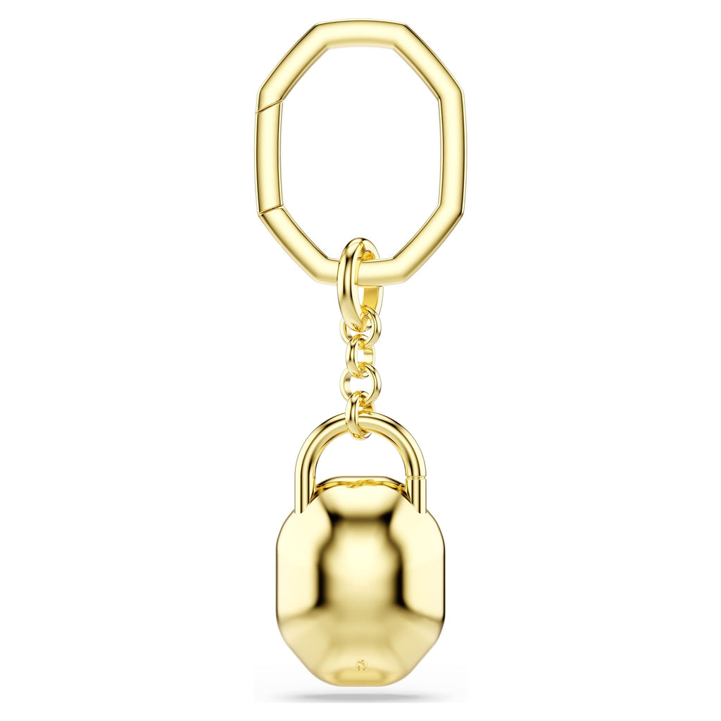 Key ring Oval cut, White, Gold-tone plated - Shukha Online Store