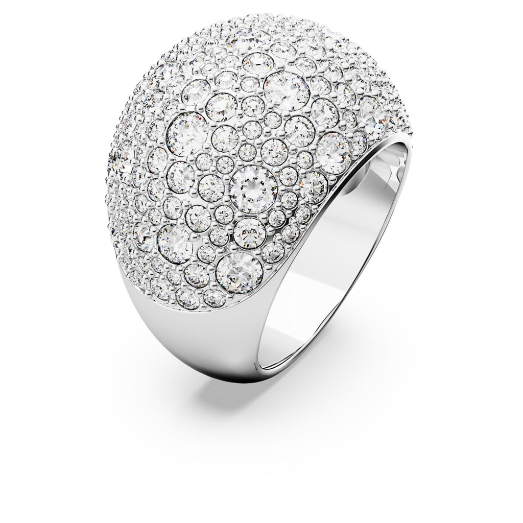 Luna cocktail ring Moon, White, Rhodium plated - Shukha Online Store
