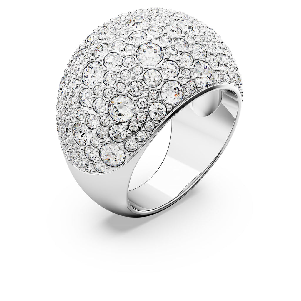 Luna cocktail ring Moon, White, Rhodium plated - Shukha Online Store