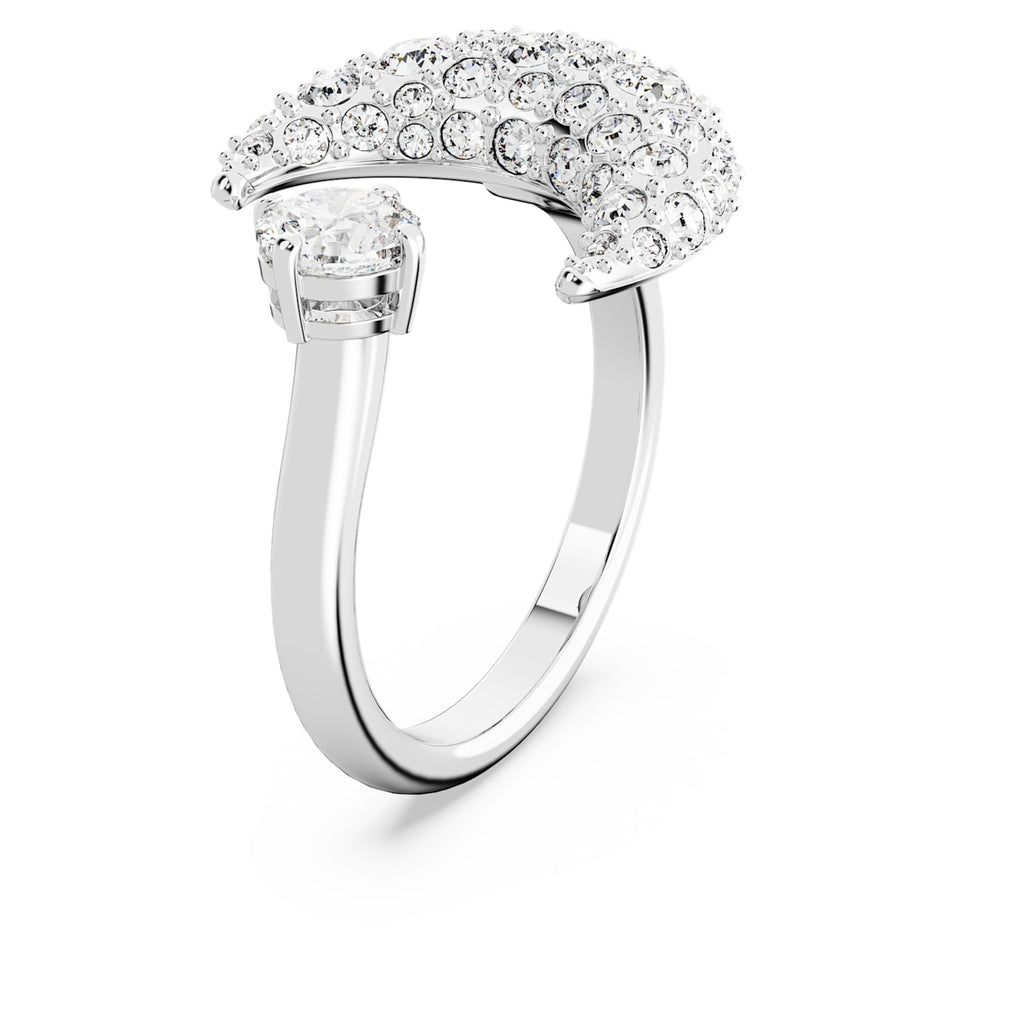 Luna open ring Moon, White, Rhodium plated - Shukha Online Store