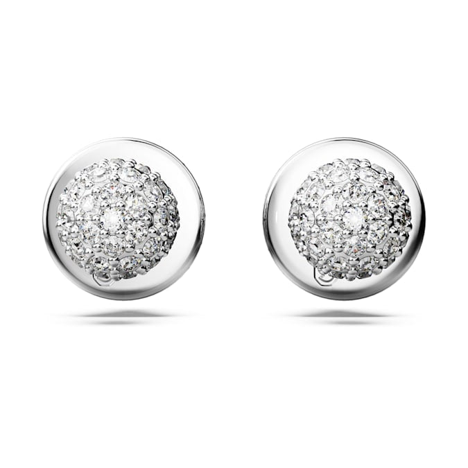 Luna stud earrings Moon, White, Rhodium plated - Shukha Online Store