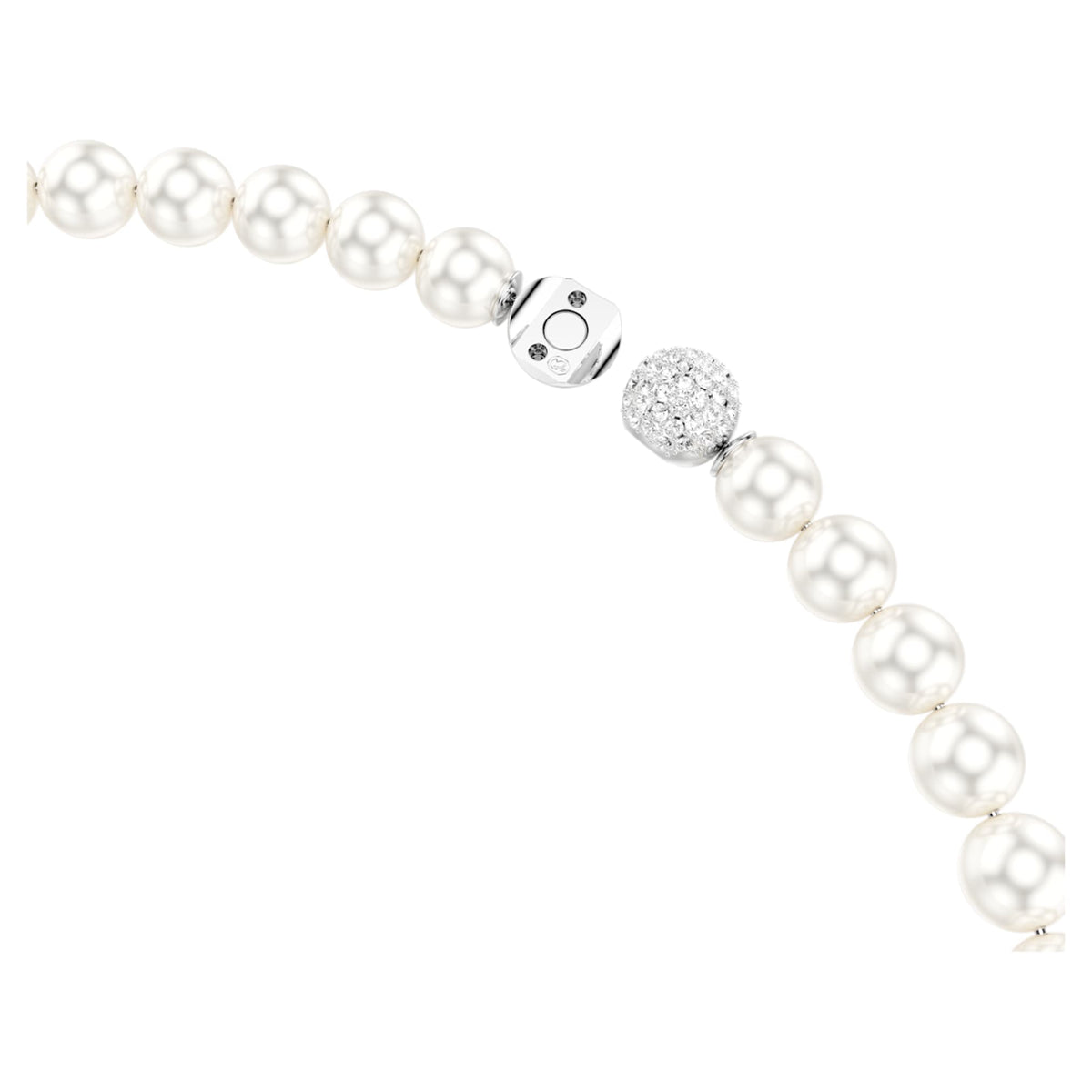 Matrix necklace Crystal pearl, White, Rhodium plated | Shukha Online Store
