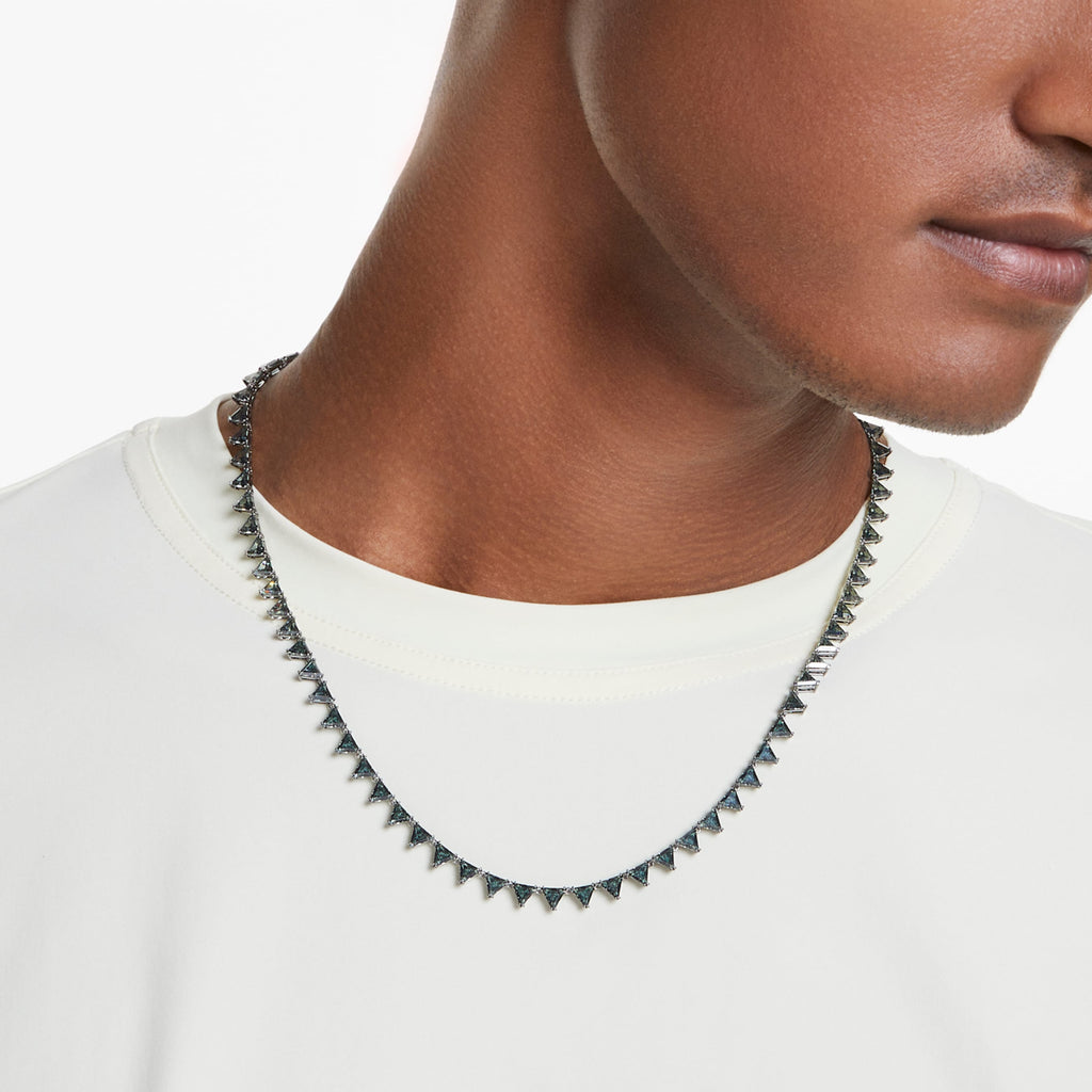 Matrix necklace Triangle cut, Gray, Ruthenium plated - Shukha Online Store