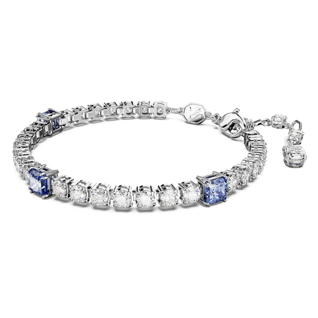 Matrix Tennis bracelet Mixed cuts, Blue, Rhodium plated - Shukha Online Store