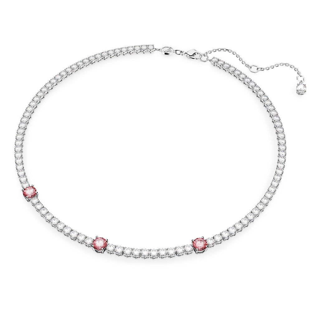 Matrix Tennis necklace Mixed cuts, Pink, Rhodium plated - Shukha Online Store