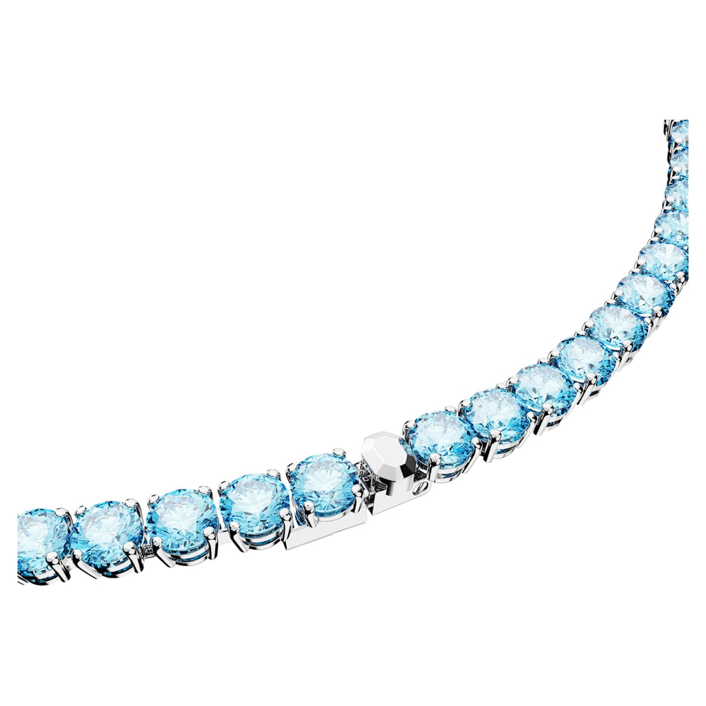 Matrix Tennis necklace Round cut, Medium, Blue, Rhodium plated - Shukha Online Store