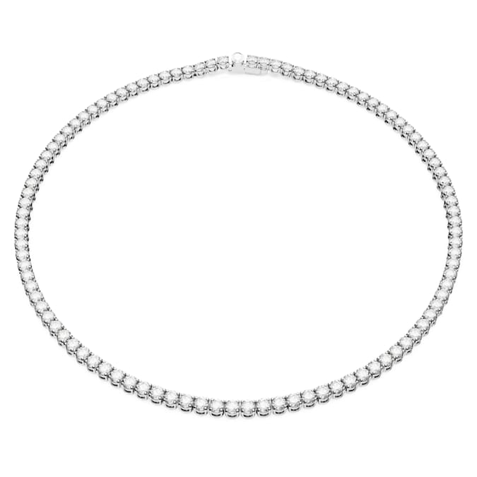 Matrix Tennis necklace Round cut, White, Rhodium plated - Shukha Online Store