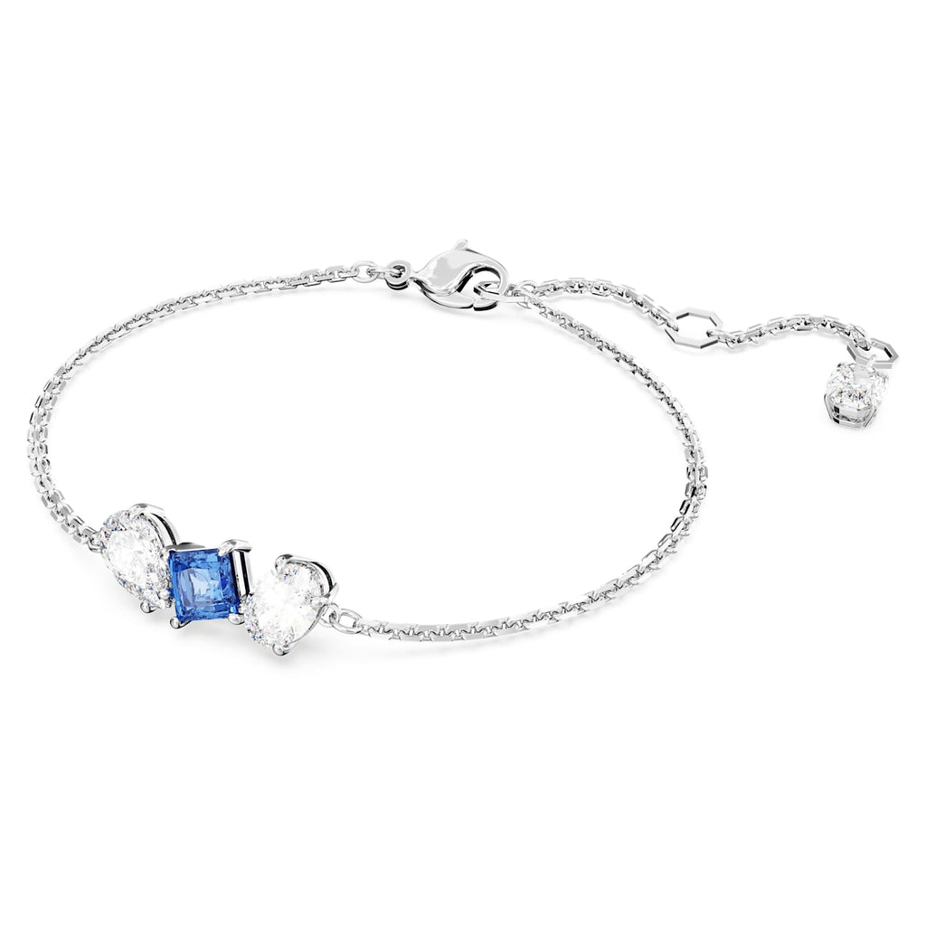 Mesmera bracelet Mixed cuts, Blue, Rhodium plated - Shukha Online Store